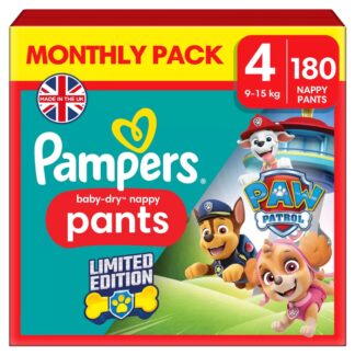 Pampers Baby Dry Nappy Pants Size 4, 180 Pack